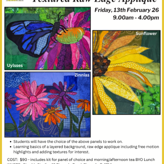 TEXTURED RAW EDGE APPLIQUE WORKSHOP - 13 02 26