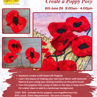 FABRIC ART CLASS - POPPY POSY 06 June 26